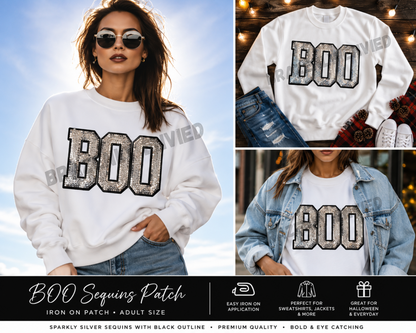 Boo Patch Silver sequins Boo Patch