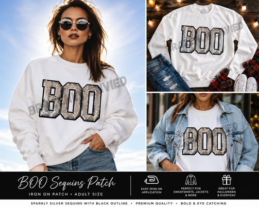 Boo Patch Silver sequins Boo Patch