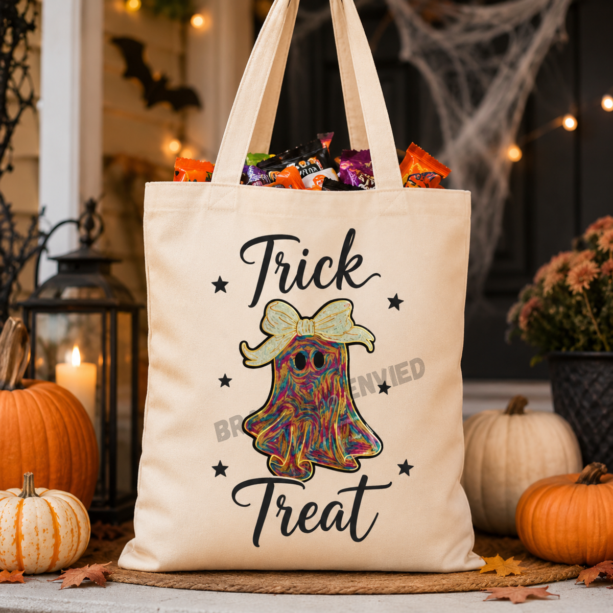 Halloween Ghost Sequins Patch with Bow