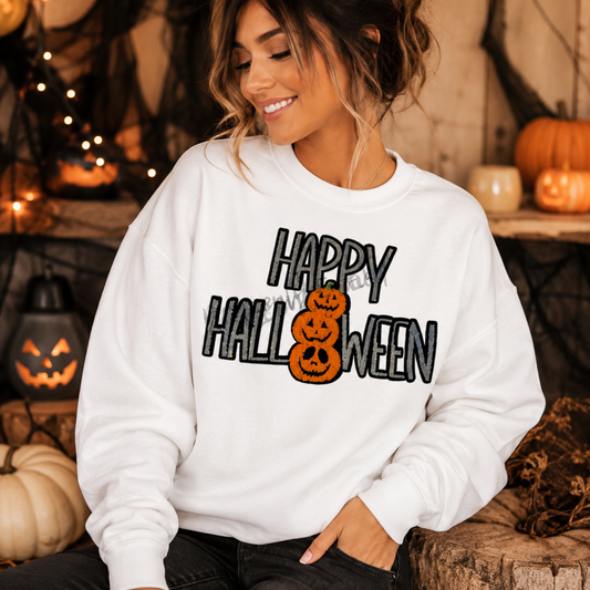 Happy Halloween Patch Sequins and Chenille Patch