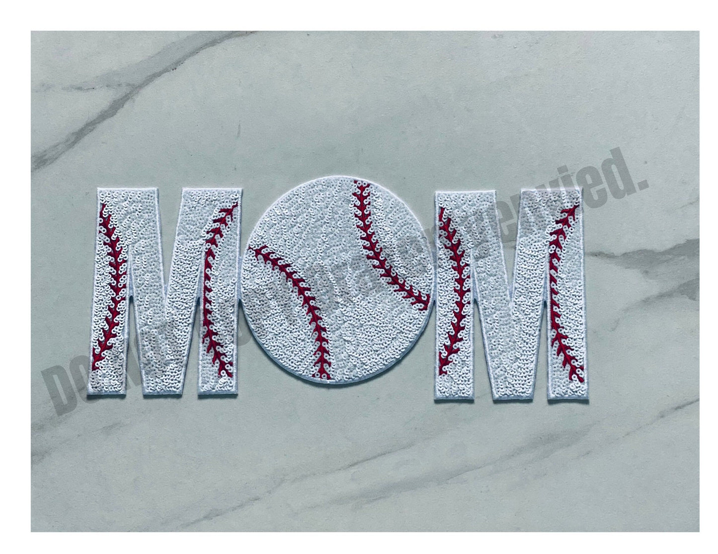 Baseball Patch Sports Patch - Baseball MOM Sequin Patch -4.6 x 10.8 inch patch New Design   Be the envy of others. Baseball m om Patch Ready