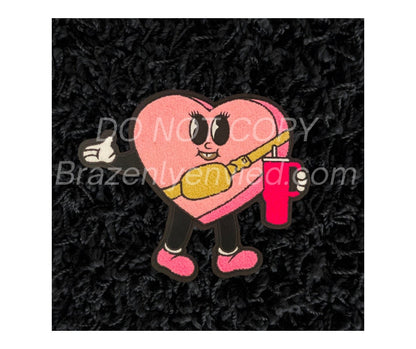 Valentines Patch  Fast Shipping Valentine's Day Chenille Patch Pink Heart Pal Ready to Ship