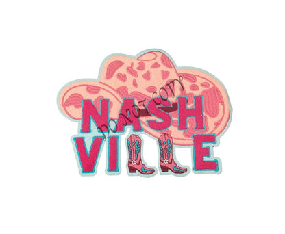 Pink Cowboy Hat Patch Great for Shirts or Jackets  heat press ready.