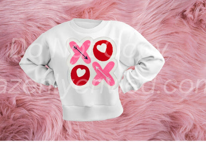 Fast Shipping Valentine's Chenille Patch- Popular New Design XOXO Stacked Patch Heat Press Ready