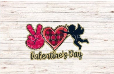 Valentines Patch - Chenille Patch -Peace Love Cupid Patch - fast shipping