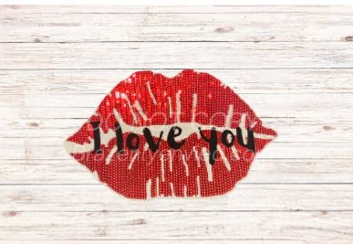 Love Inspired - Red I Love You Sequins Valentine Patch  Ready to Ship