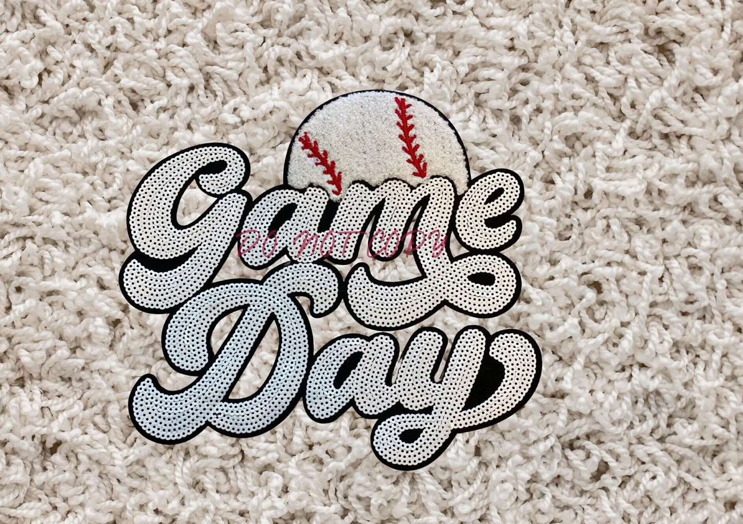 Game Day Baseball Chenille and Sequins Patch