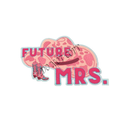 Bachelorette Popular Design - Chenille Patch - Pink Future Mrs, Patch Great for Bridal Party Shirts and Jackets, Concerts  heat press ready.