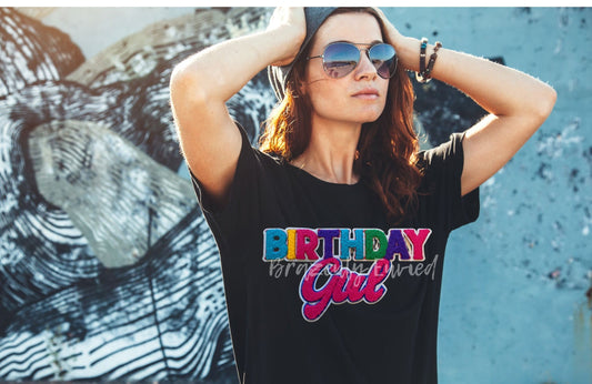 Chenille Patch Trendy New Product Birthday Girl Chenille Patch Birthday Chenille Patch great gift DIY Birthday Shirt Immediate fast shipping