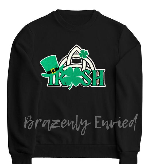 New St Patrick's Day Chenille Patch  Beautiful Trendy Irish Patch  Great Gift or Family Shirt idea  Be Unique @ 11.5"W X 8.5"H