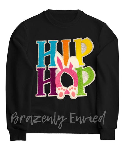 Easter Hip Hop Chenille Patch: Heat Activated Easter Bunny Applique