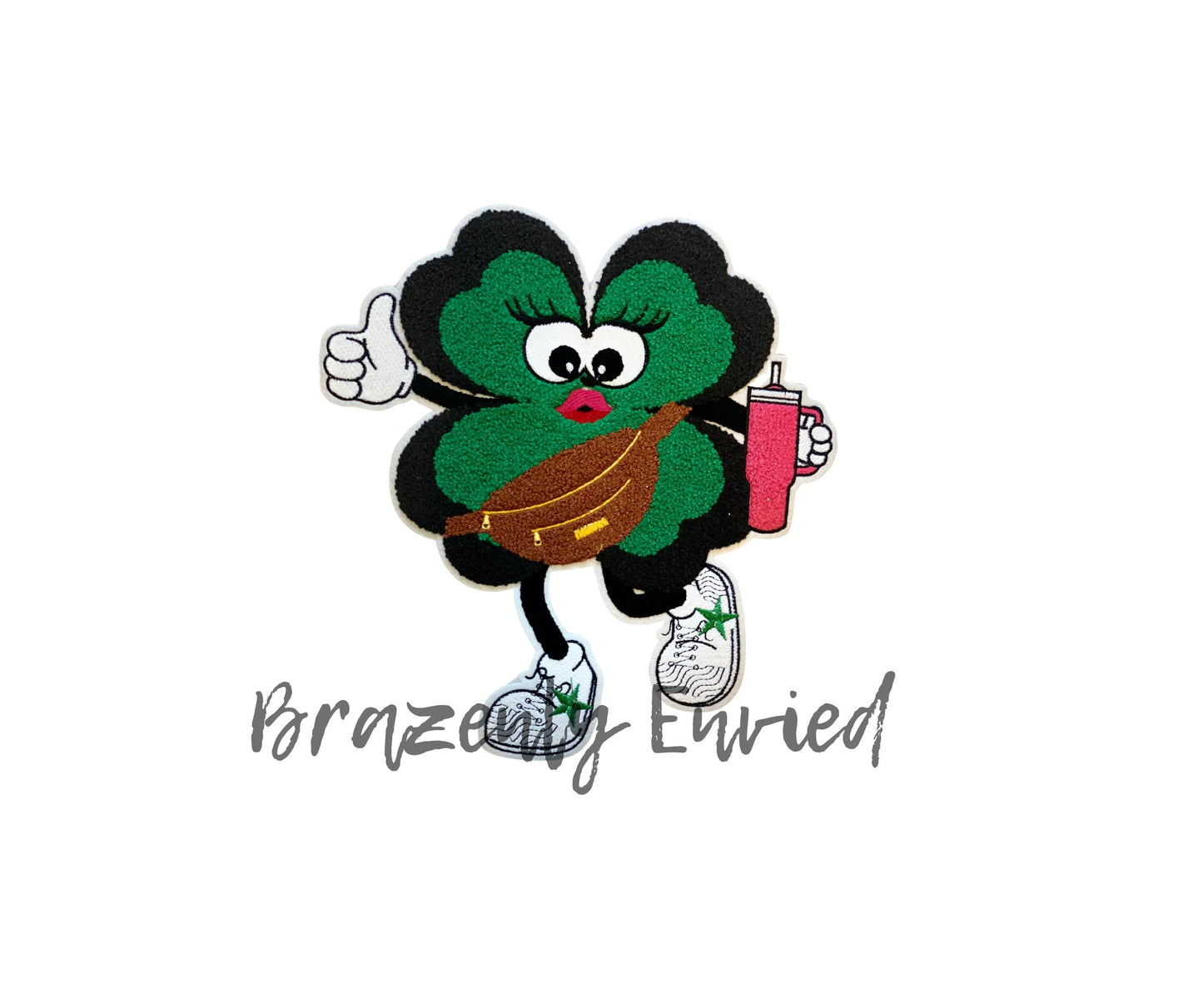 St Patrick's Day New Chenille Patch  4 Leaf Clover  Ready to Ship Great DIY Gift Great for Shirts and Bags St Patricks Day Shirt