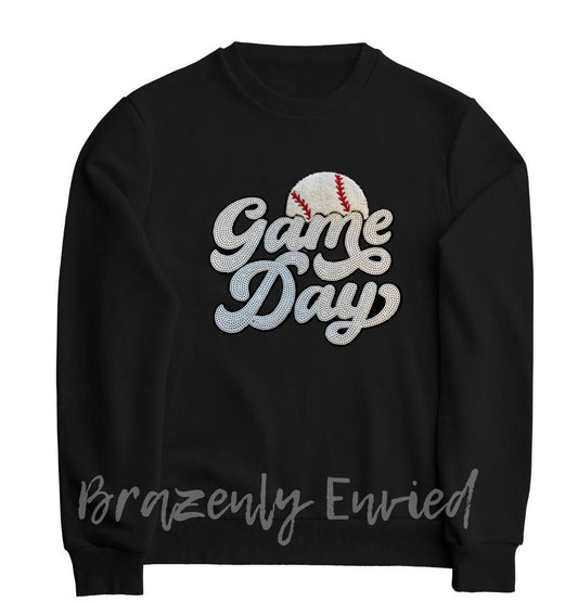Game Day Baseball Chenille and Sequins Patch