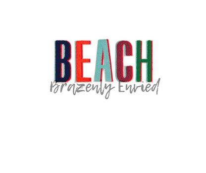 BEACH Patch Chenille LETTERS great for shirts and bags  @ 5h x 10.5 w