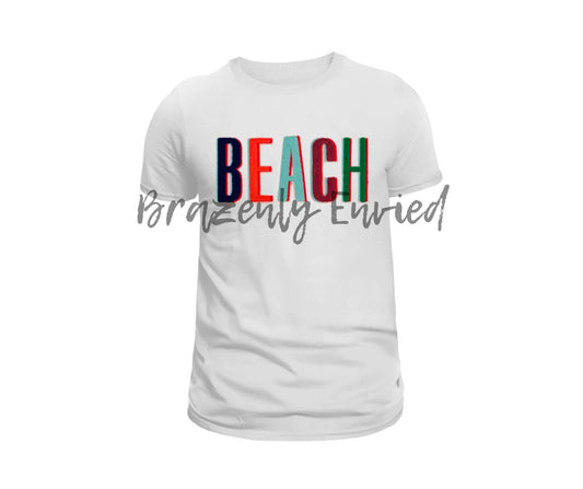 BEACH Patch Chenille LETTERS great for shirts and bags  @ 5h x 10.5 w