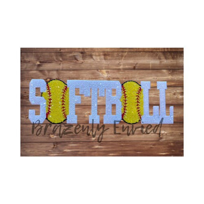 NEW Softball Patch Sports Patch - Softball Sequin  Patch - 3.5 in x 12 inch patch New Design fast shipping Eye catching