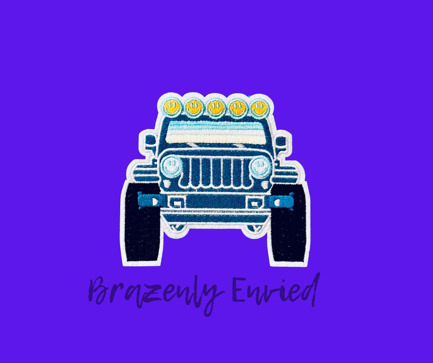 hat patch Blue off Road Patch 4.5W x 4.15H "Look at the tread on those tires"