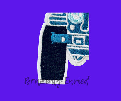 hat patch Blue off Road Patch 4.5W x 4.15H "Look at the tread on those tires"