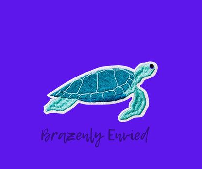 hat patch sea turtle beach embroidered  Patch size 2.25"H x 4.75"W great for jackets and hats very detailed