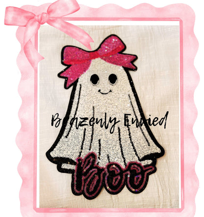 New Halloween Ghost Boo Sequins Patch