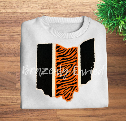 New Chenille Patch State of Ohio Animal Print