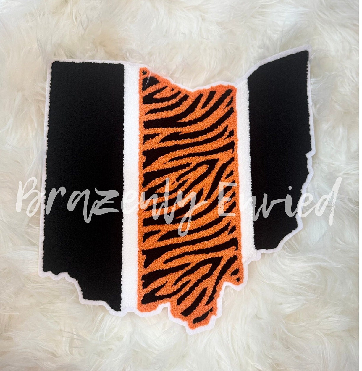 New Chenille Patch State of Ohio Animal Print