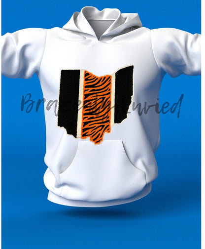 New Chenille Patch State of Ohio Animal Print