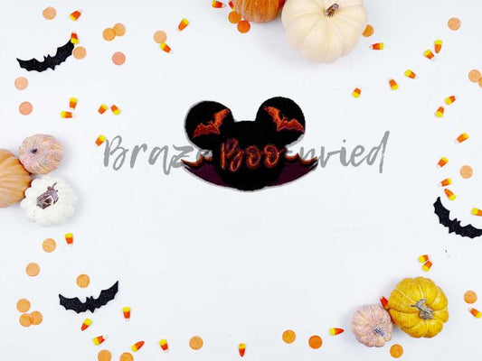 Chenille/Embroidered BOO Bat Patch