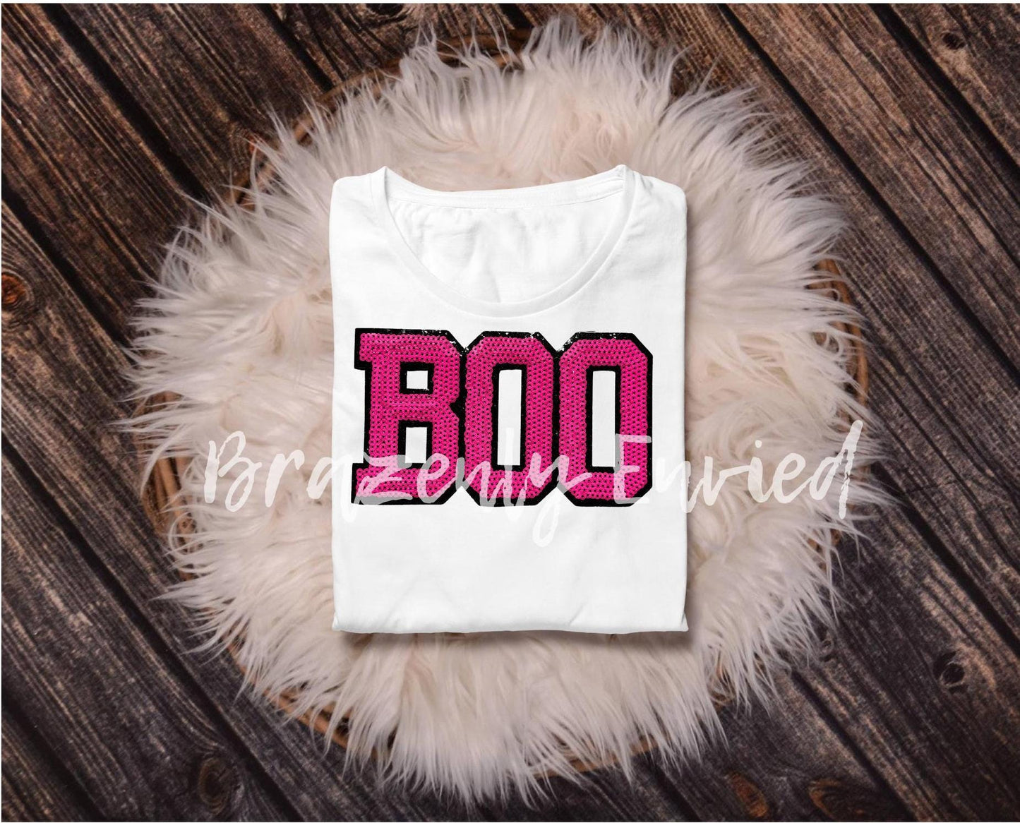 Boo Patch| Pink Boo Sequins Iron On Patch| Halloween Patch
