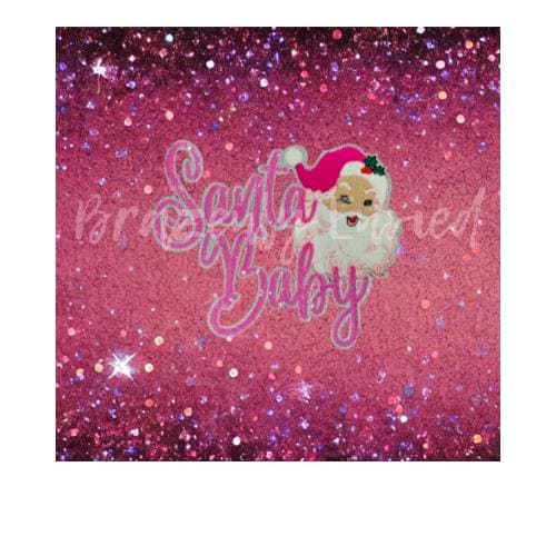 Santa Baby Patch | Pink Santa Baby Chenille-Sequins Patch | Iron On Patch | Christmas Chenille Patch | Christmas Sequins Patch