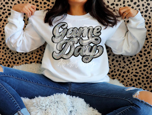 Game Day Patch |Iron on Sequin Game Day Patch |Great Game Day Shirt| Sports Patch| Football Volleyball Soccer Basketball Baseball Softball -