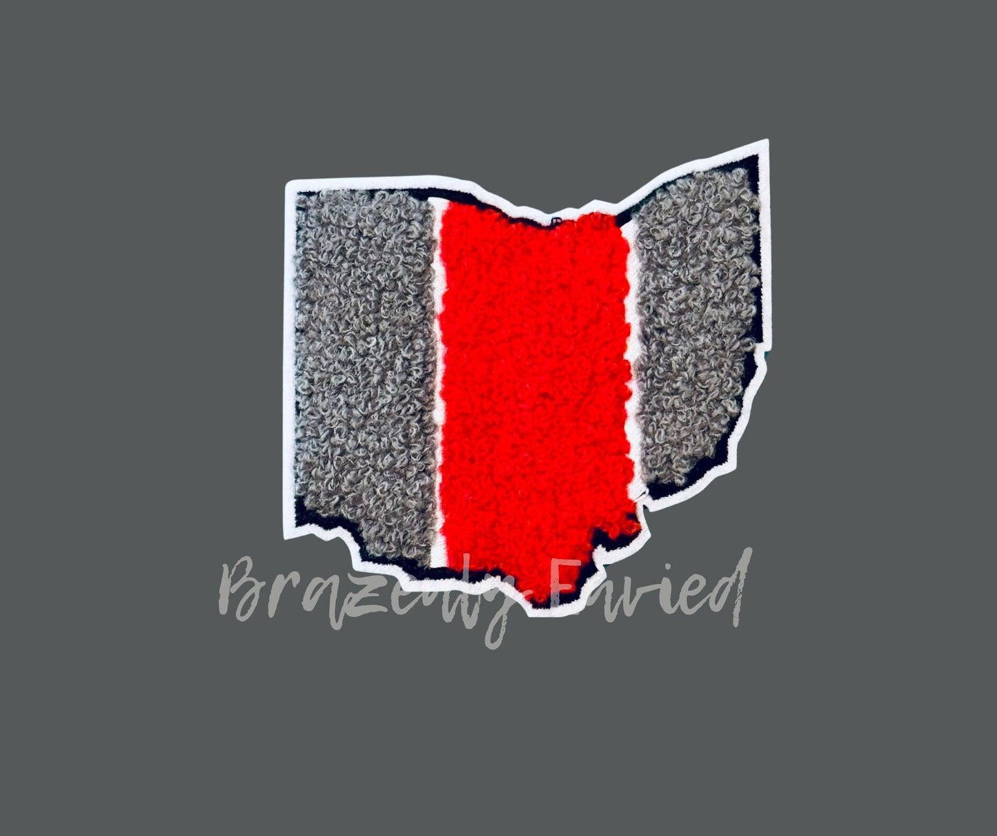 Trucker Hat Patch Ohio chenille Patch 3.5 in H x 4 inch W Great Detail