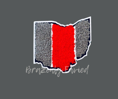 Trucker Hat Patch Ohio chenille Patch 3.5 in H x 4 inch W Great Detail