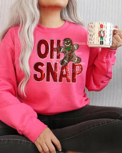 OH SNAP Sequins Patch| Christmas Patches| Christmas Shirt | Gingerbread Man Patches| Iron On Patches