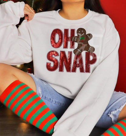OH SNAP Sequins Patch| Christmas Patches| Christmas Shirt | Gingerbread Man Patches| Iron On Patches