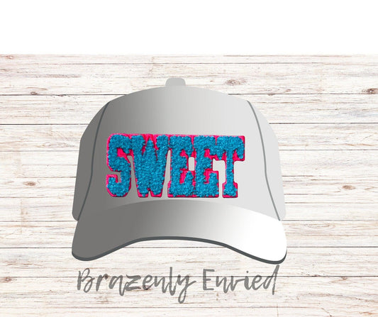 Sweet chenille patch 2 inch H x 4 inches W  great for jackets and hats