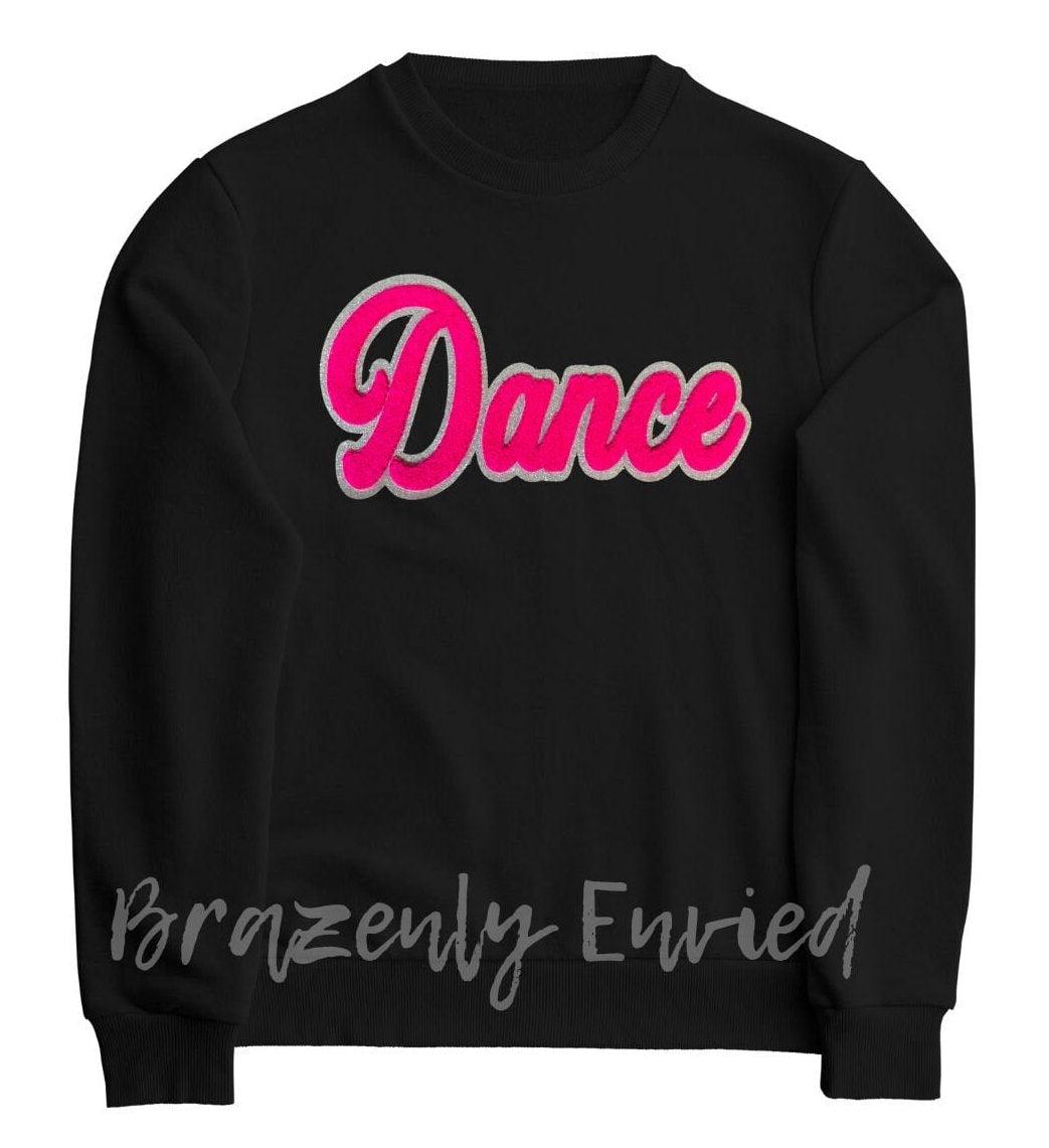 Dance Chenille Patch Dance Patch Bright Pink great for shirts jackets or bags great gifts idea