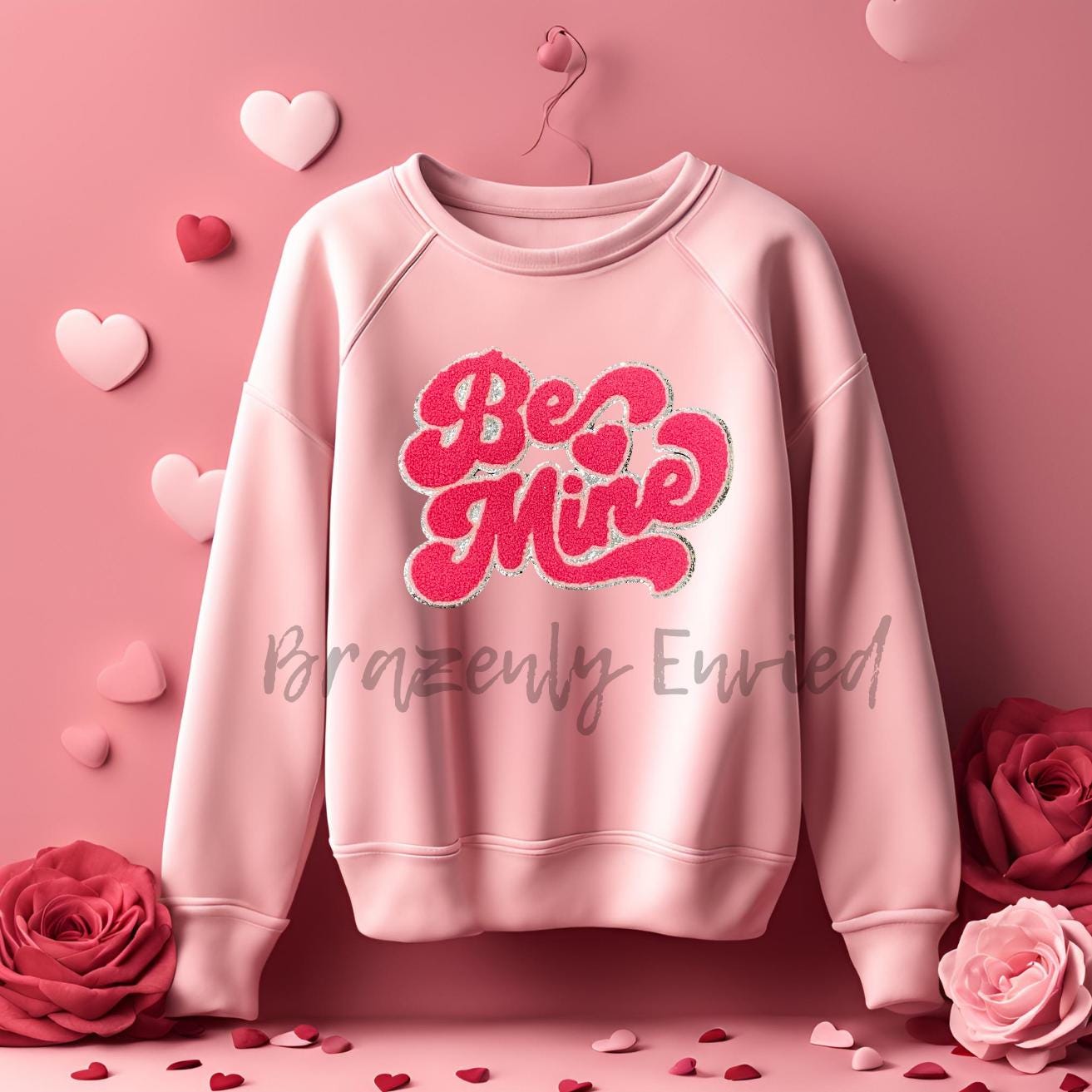 Be Mine Valentines Patch Fast Shipping Valentine's Day Chenille Patch Be Mine Chenille Pink Patch  Ready to Ship