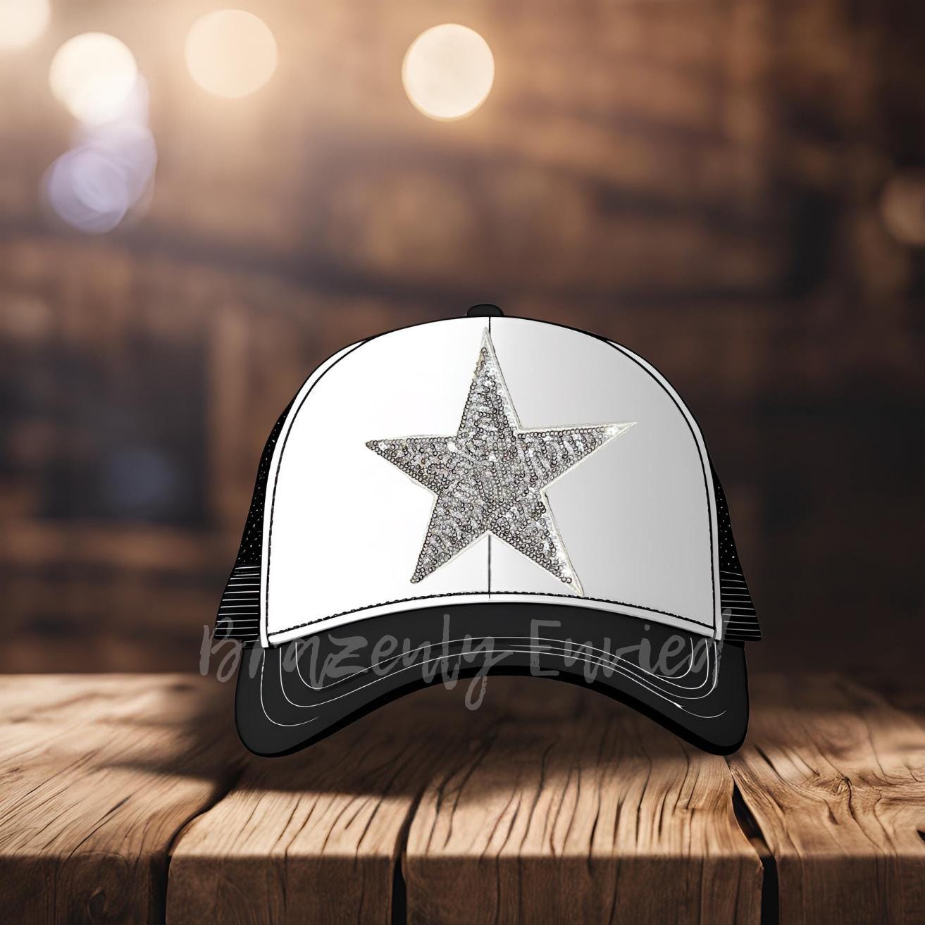 Sequins 5" Star Patch Great for Trucker Hats Silver