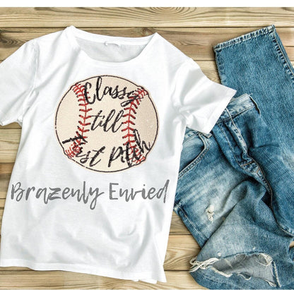 Baseball Patch New Sports Patch Baseball Sequins Patch Great gift for Baseball Fan Classy Till First Pitch Great Baseball Mamas Sports Patch