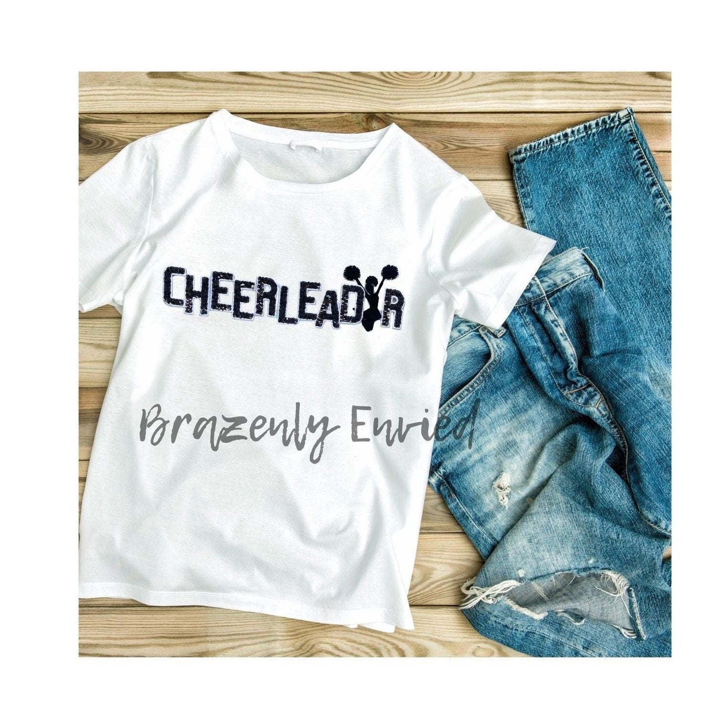 Sequins Cheerleader Patch  Black