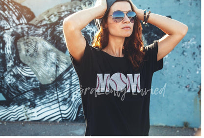 Baseball MOM Sequin Patch: Sports Apparel Patch (4.6 x 10.8 inch)