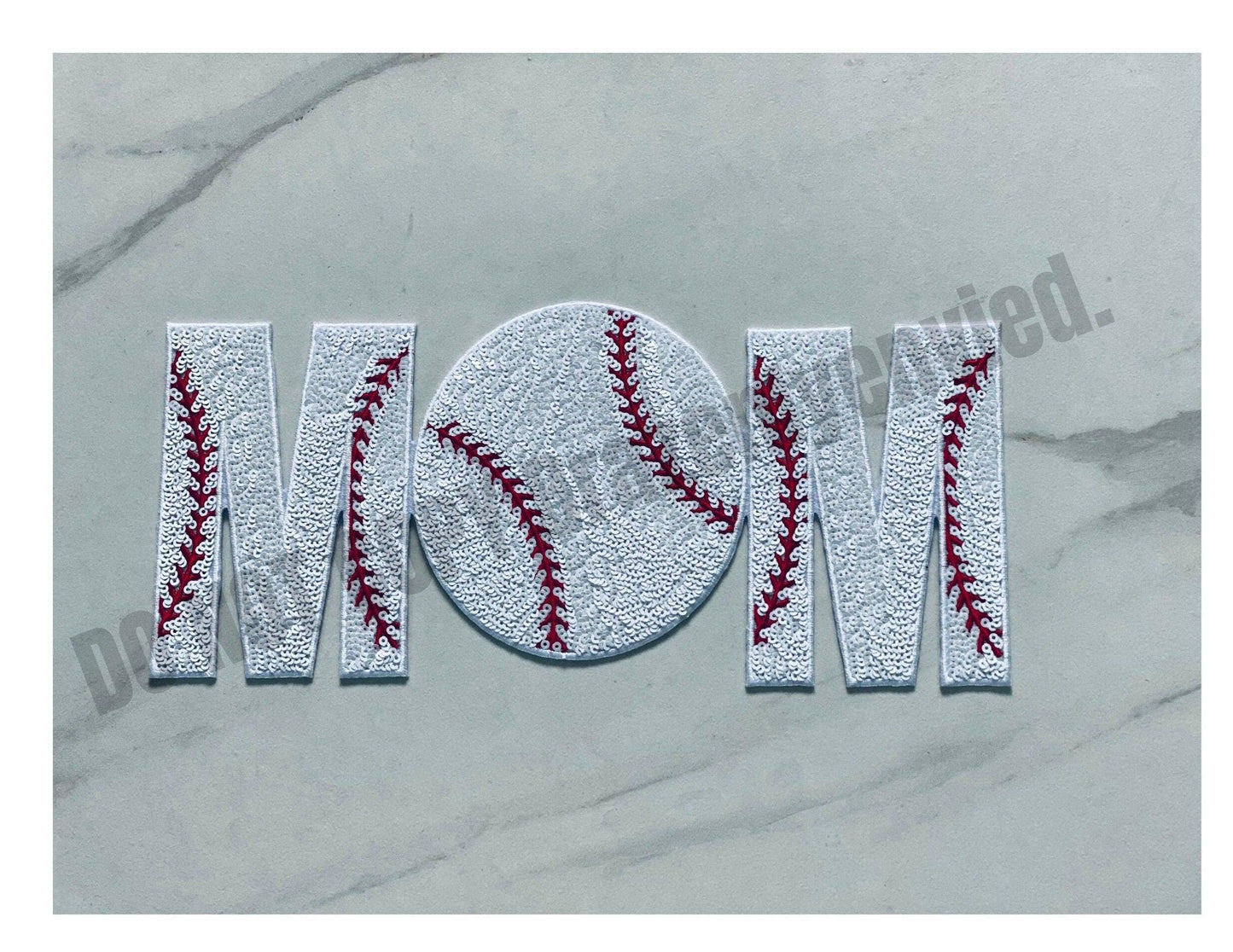 Baseball MOM Sequin Patch: Sports Apparel Patch (4.6 x 10.8 inch)