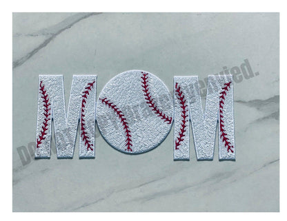 Baseball MOM Sequin Patch: Sports Apparel Patch (4.6 x 10.8 inch)
