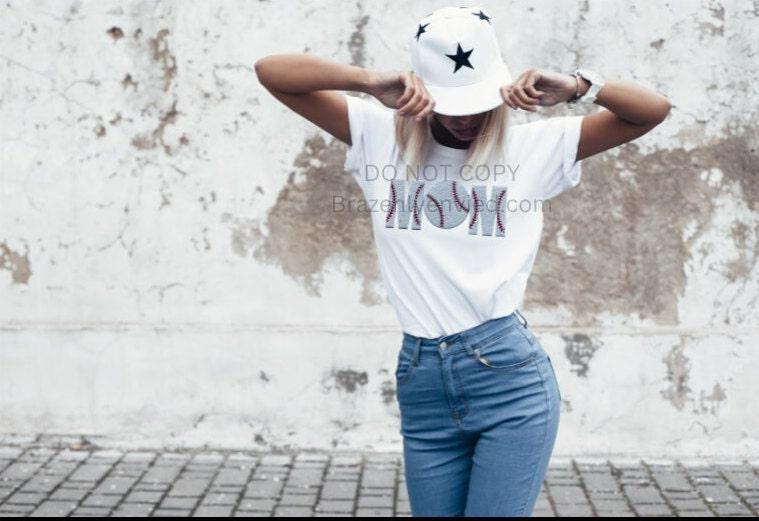 Baseball MOM Sequin Patch: Sports Apparel Patch (4.6 x 10.8 inch)