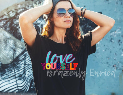 Chenille Patch Love Yourself Mental Health Mental Wellness Inspired Great Gift Great T-shirt DIY Trendy Chenille Patch
