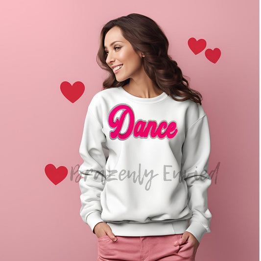 Dance Chenille Patch Dance Patch Bright Pink great for shirts jackets or bags great gifts idea