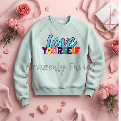 Chenille Patch Love Yourself Mental Health Mental Wellness Inspired Great Gift Great T-shirt DIY Trendy Chenille Patch