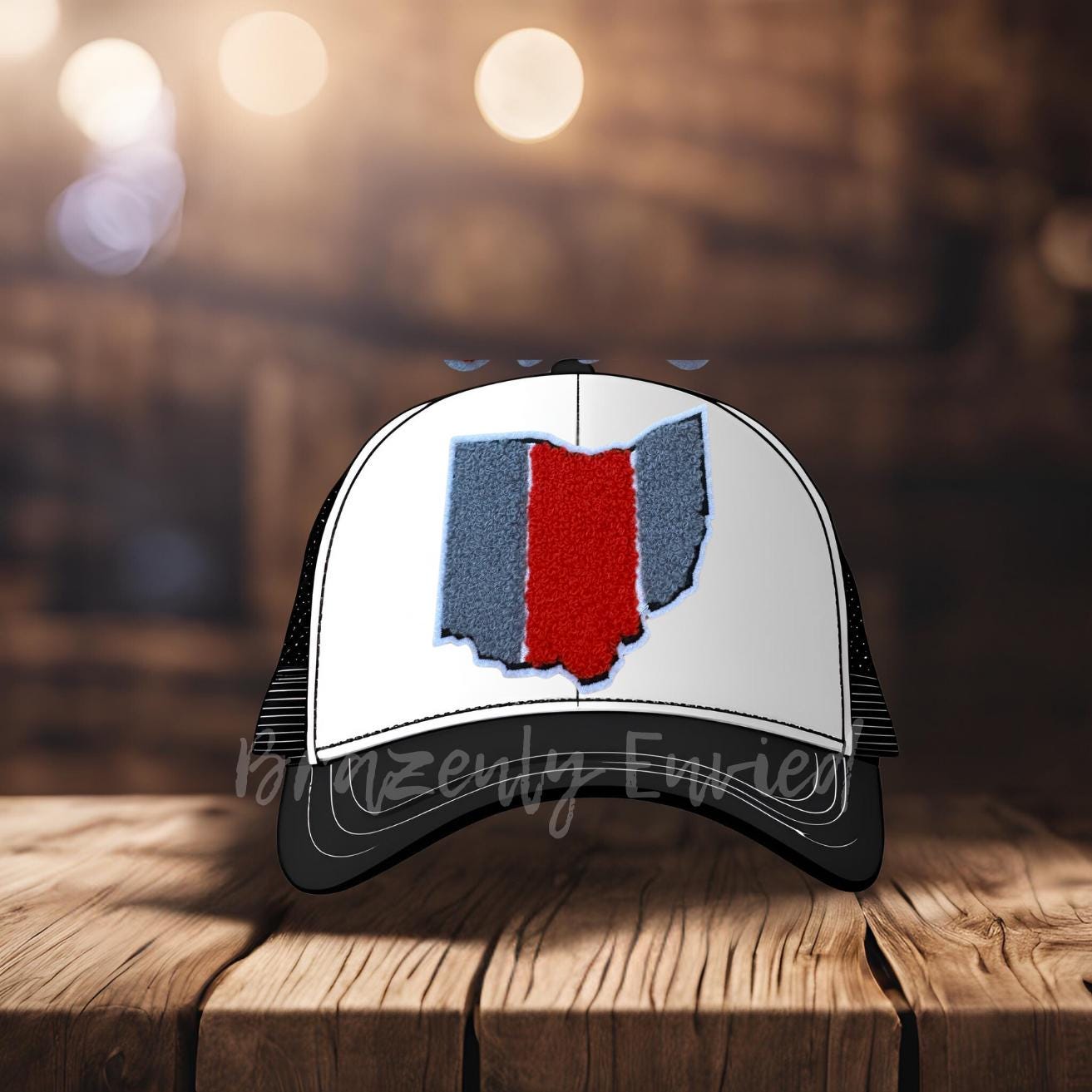 Trucker Hat Patch Ohio chenille Patch 3.5 in H x 4 inch W Great Detail