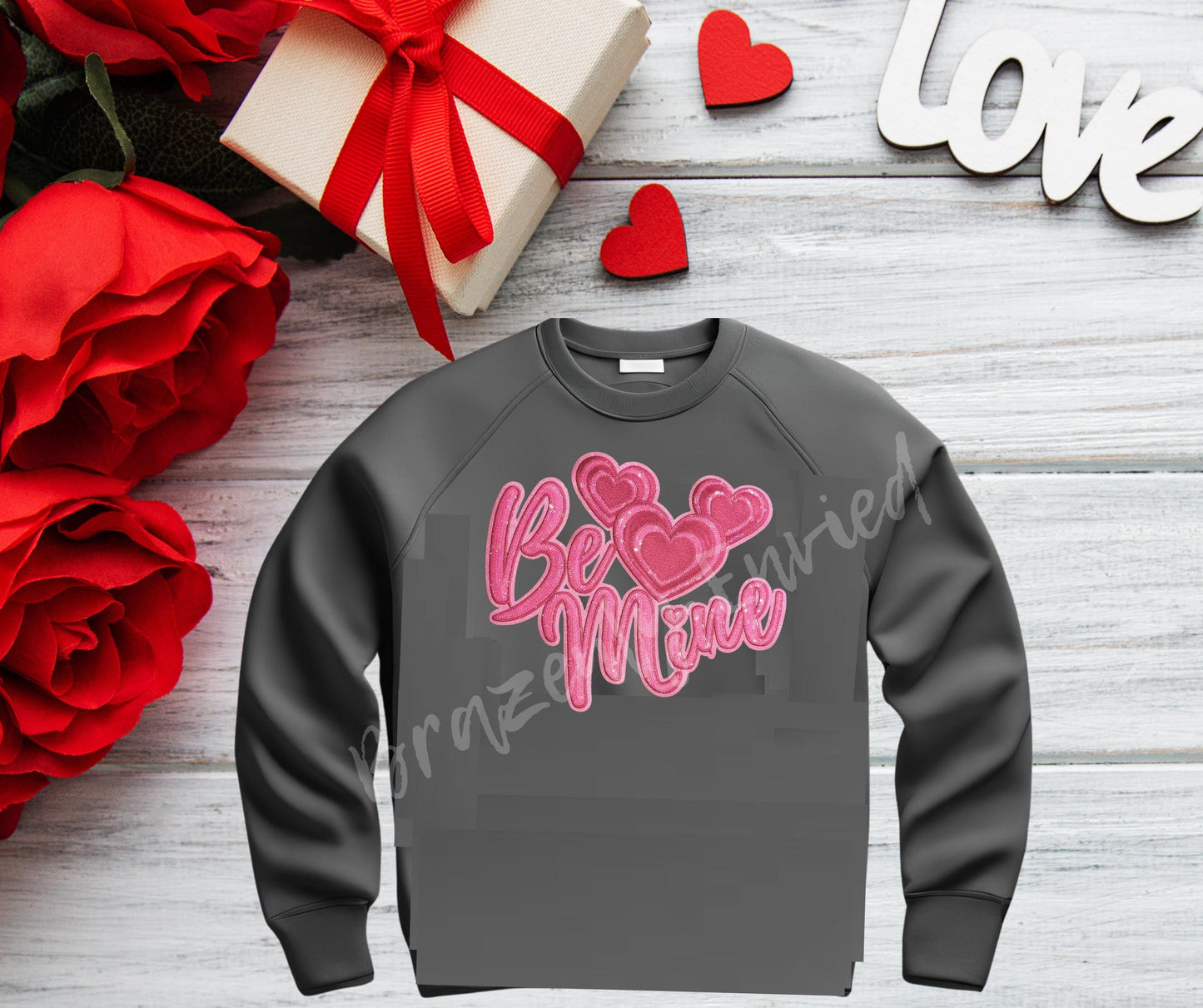 Be Mine Valentine's Patch SEQUINS Be Mine Pink Patch  Great for VALENTINE SHIRTS -heat press ready